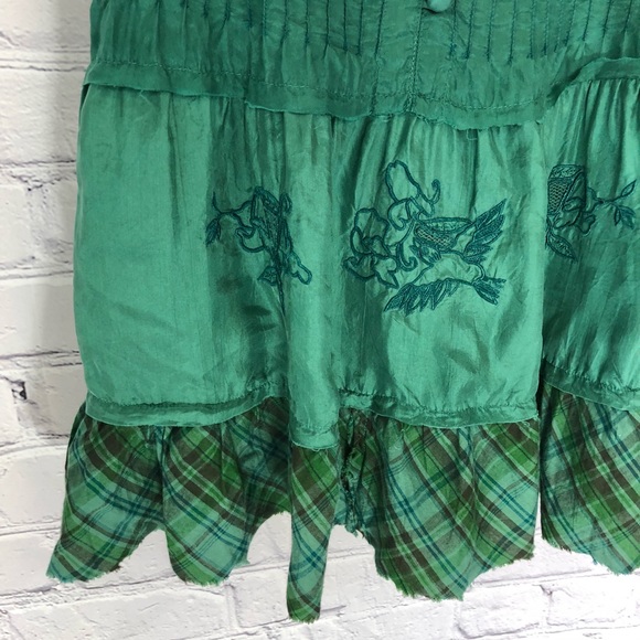 100% Silk Free People Green Flowy Dress/Tunic - Picture 8 of 8